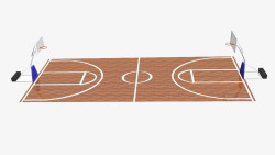 棕色木制篮球场地素材