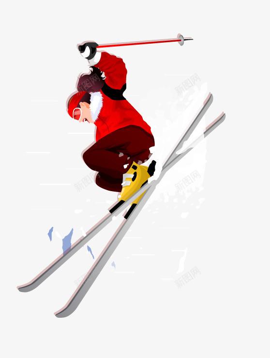 滑雪的人矢量图ai免抠素材_新图网 https://ixintu.com 冬天 寒冷 滑板 滑雪 羽绒衣 雪 矢量图