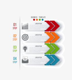 浅色图解箭头标英文版素材