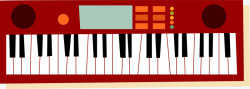 红色钢琴扁平化红色电子琴高清图片