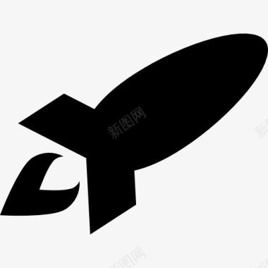 火箭的黑色形状图标图标