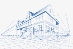 建筑物模型时尚线性房子模型高清图片