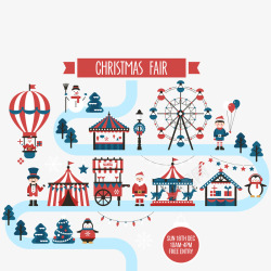 矢量圣诞节企鹅素描圣诞节的游乐场矢量图高清图片