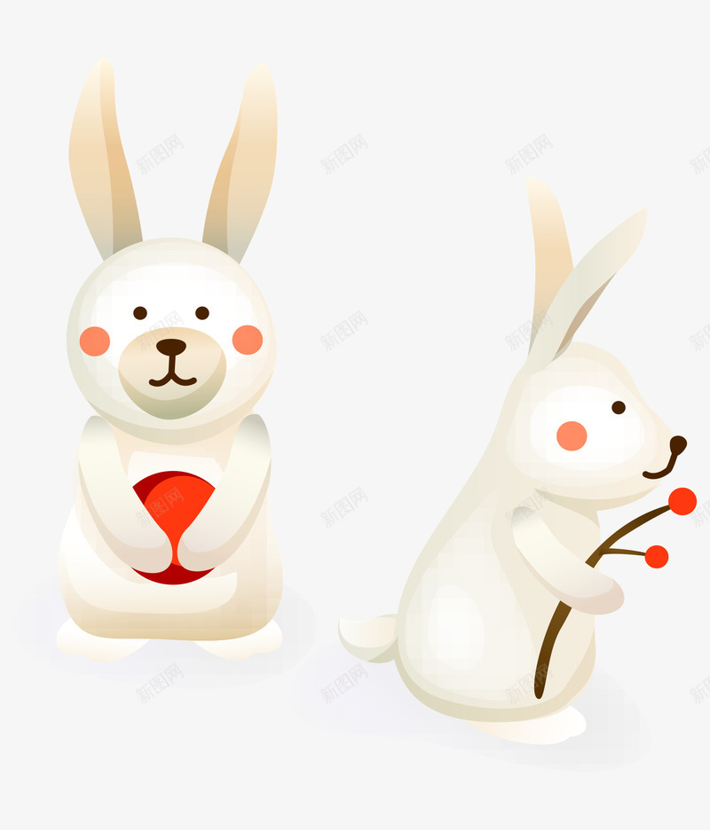 卡通手绘冬天雪白兔子矢量图ai免抠素材_新图网 https://ixintu.com 冬天的兔子 卡通的动物 手绘的兔子 矢量的兔子 雪白的兔子 矢量图