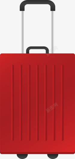 红色精致旅游箱子矢量图素材
