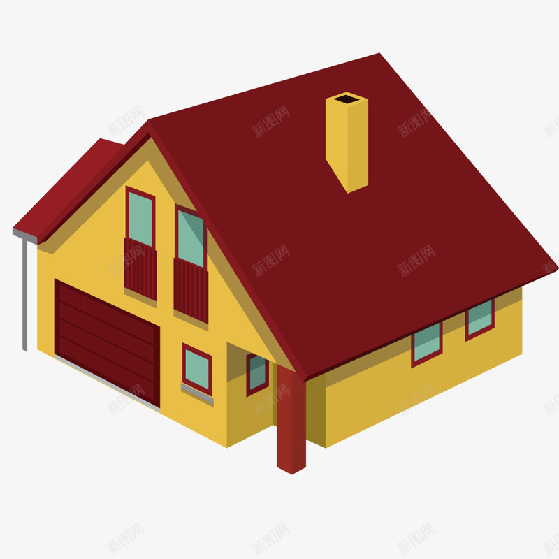 房子外观模型png免抠素材_新图网 https://ixintu.com 形状 房地产 立体 规划 设计图纸