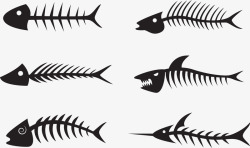 简化图创意插画彩绘鱼骨简化位图图形矢矢量图图标高清图片
