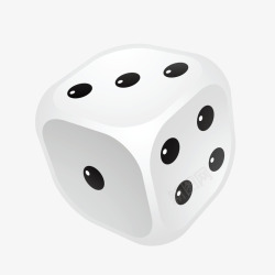 麻将游戏骰子白色圆角黑点筛子矢量图高清图片