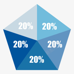 蓝色五边形数据素材