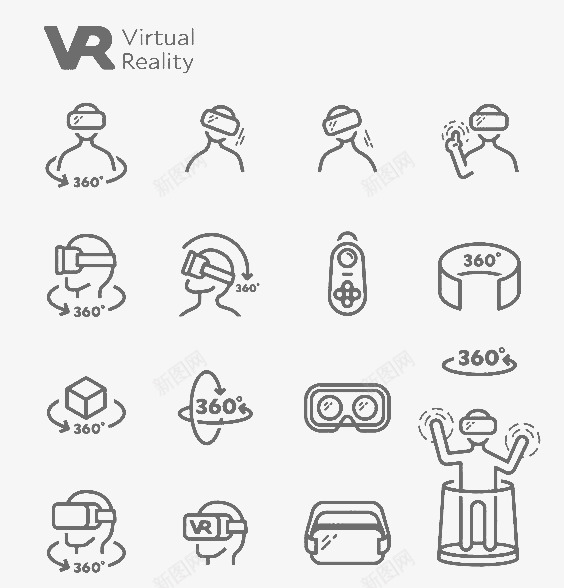 VR技术图标psd_新图网 https://ixintu.com VR世界 人形 电子 科技 高级