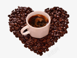 创意爱心咖啡豆素材