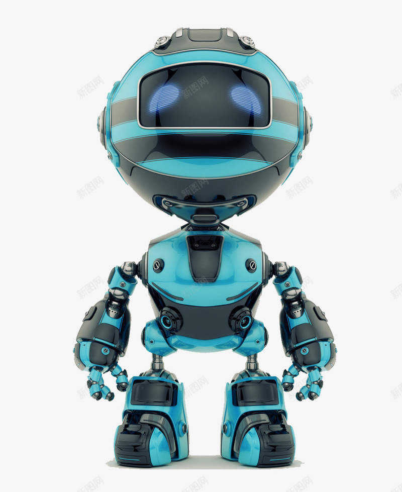 蓝色机器人矢量图eps免抠素材_新图网 https://ixintu.com 人工智能 帅气机器人 机器人 机器人管家 矢量图 科幻 科技 迷你机器人