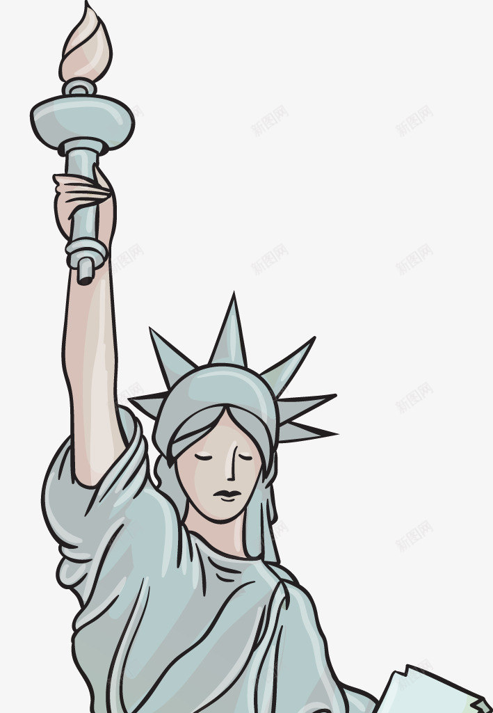 自由女神像元素png免抠素材_新图网 https://ixintu.com 美国元素 美国建筑 自由女神像