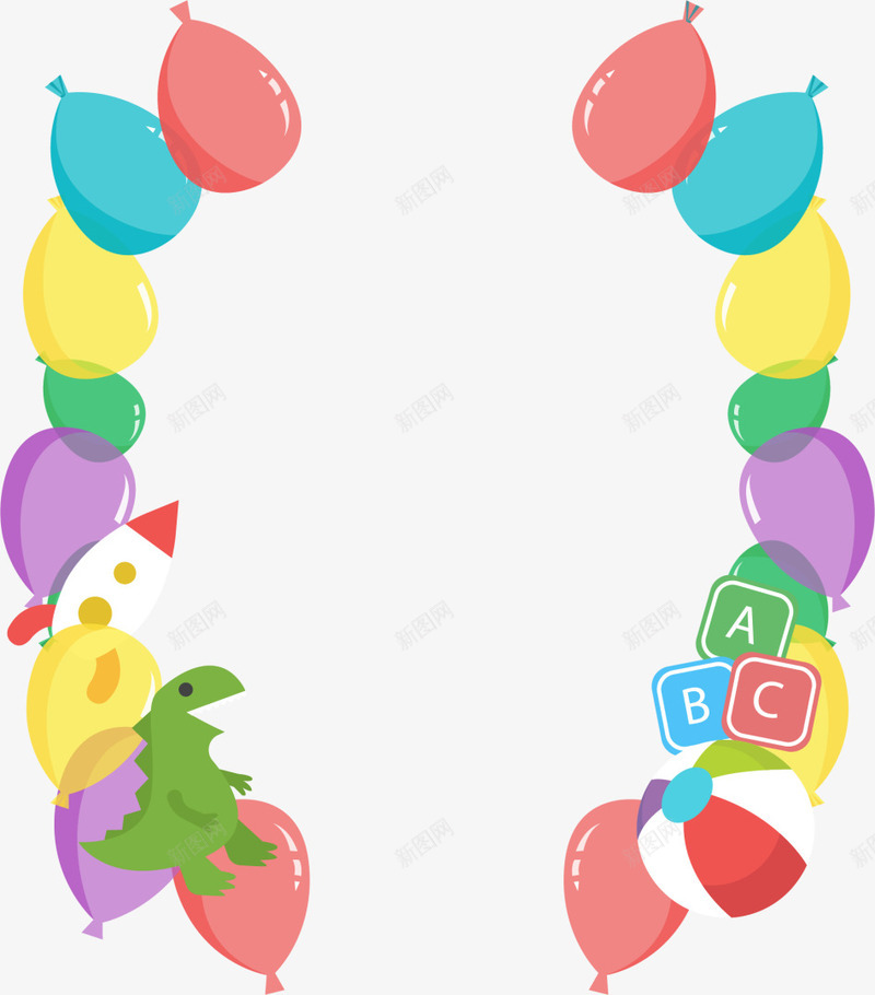 儿童节玩具气球装饰png免抠素材_新图网 https://ixintu.com 儿童节 各式玩具 气球装饰 玩具恐龙 玩具火箭 童趣