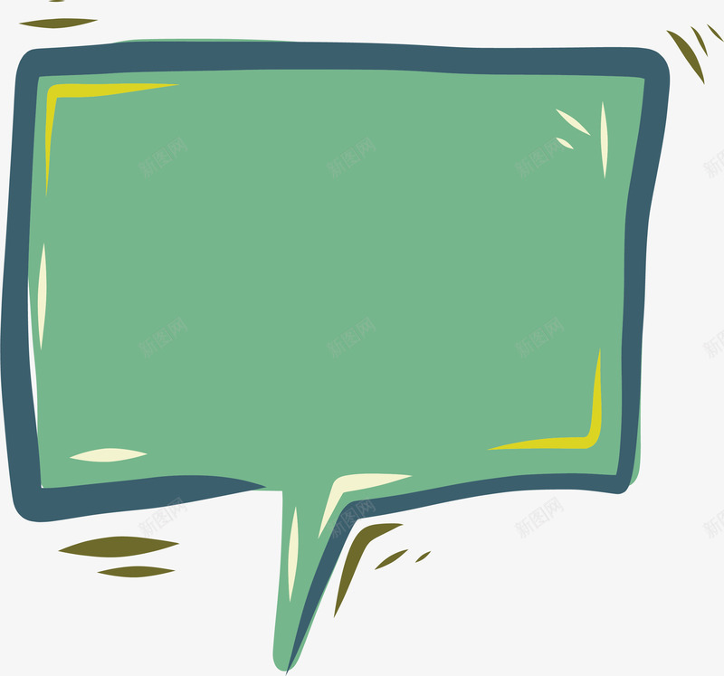 绿色方块对话框png免抠素材_新图网 https://ixintu.com 对话框 气泡框 矢量素材 矩形框 绿色
