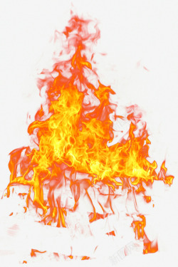 一团火焰手绘黄色火焰高清图片