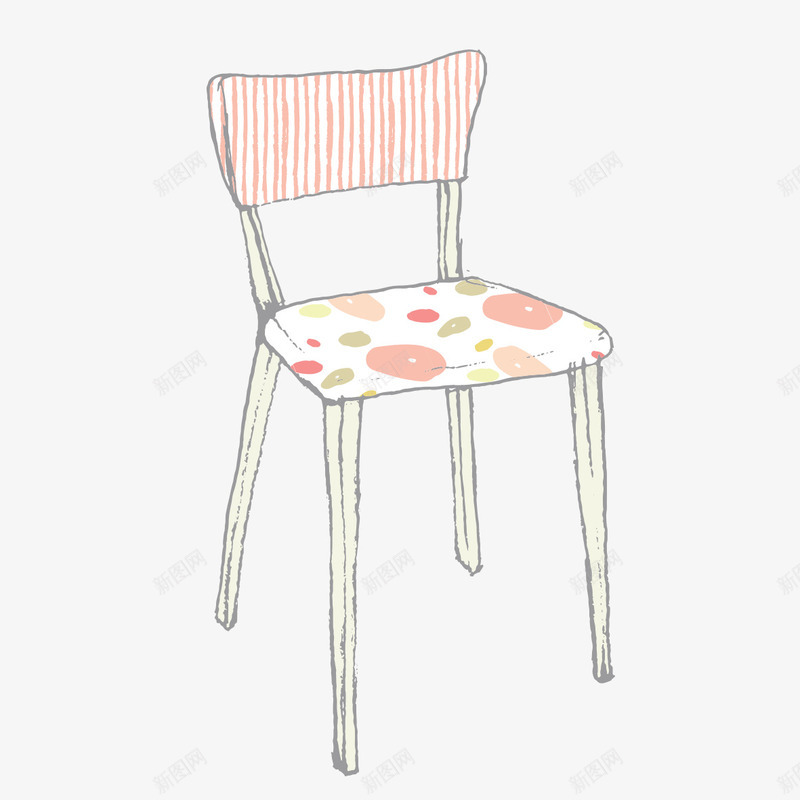 手绘布椅子图像png免抠素材_新图网 https://ixintu.com 图像 布椅子 手绘 手绘布椅子图像