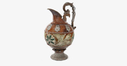 古典铜质花纹水壶素材