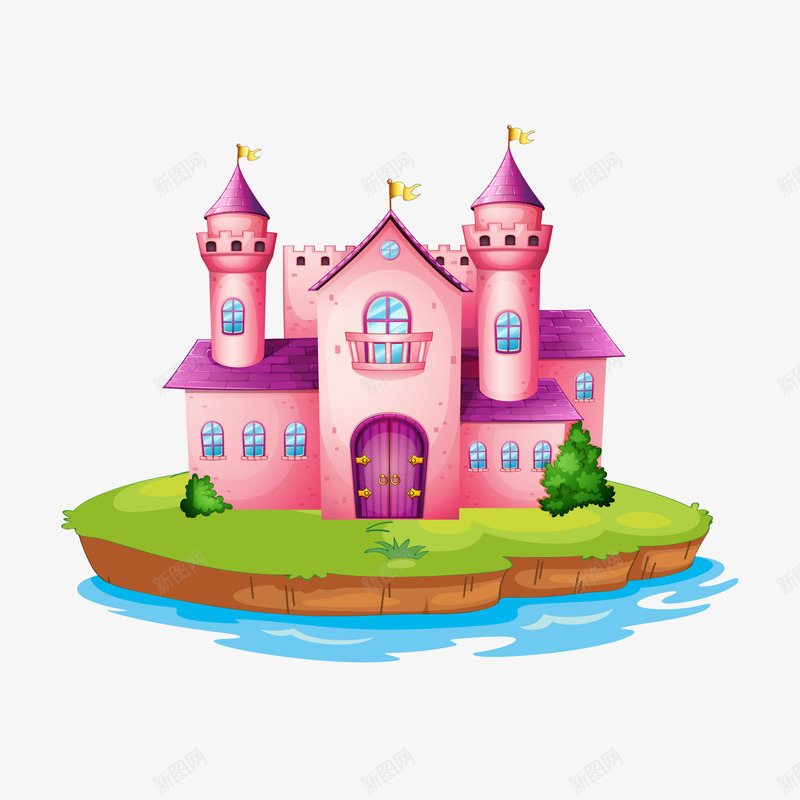 卡通城堡png免抠素材_新图网 https://ixintu.com PNG图 PNG图下载 创意卡通 卡通 卡通插图 城堡 插图 童话城堡 蛋糕城堡