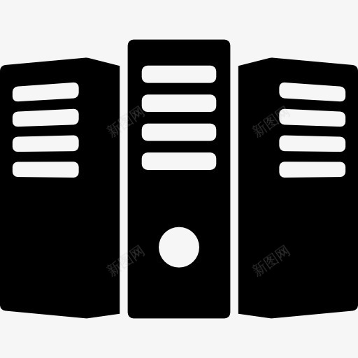 三服务器图标png_新图网 https://ixintu.com 存储设备 存储驱动器 技术 数据存储 服务器