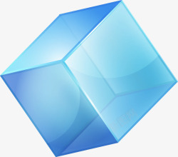 四四方方手绘蓝色立体正方形高清图片