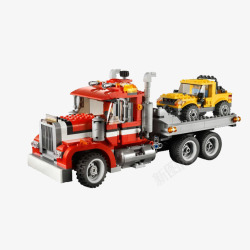 链哄櫒浜乐高机器人卡车积木玩具高清图片