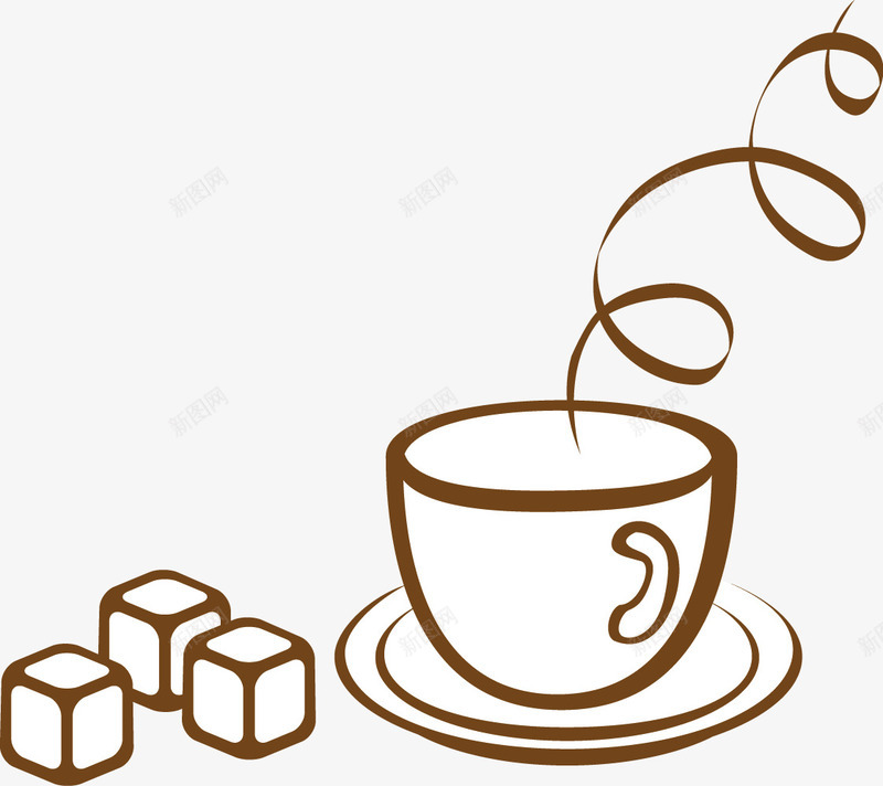 咖啡矢量图ai免抠素材_新图网 https://ixintu.com 咖啡 糖块 矢量图