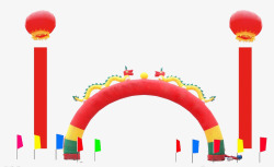 红色半圆庆典拱门高清图片