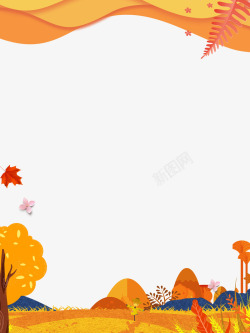 秋天橙色的枫叶秋季背景点缀元素图高清图片