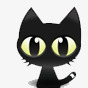 卡通小黑猫元素图标图标