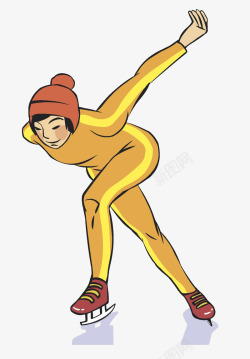 黄色卡通比赛海滑冰高清图片