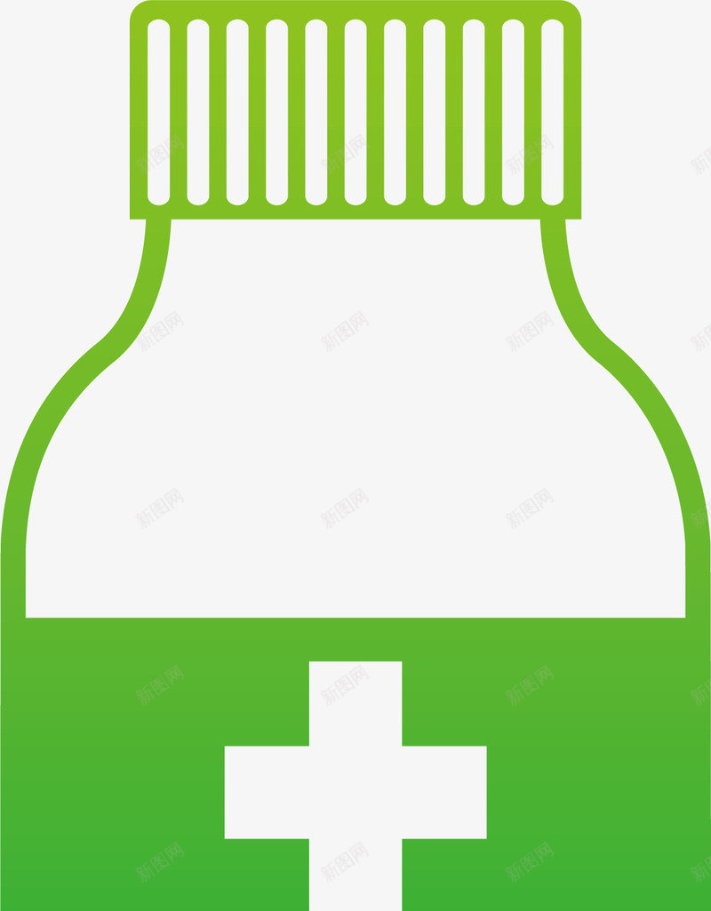 绿色药瓶图标png_新图网 https://ixintu.com 生物医药 绿色 药瓶
