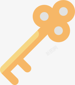 黄色钥匙精致小金锁矢量图高清图片