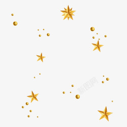 波点元素金色星星圣诞节新年元旦装饰高清图片
