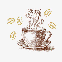 咖啡豆免费下载手绘咖啡高清图片