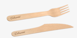 用餐工具西方木头刀叉高清图片