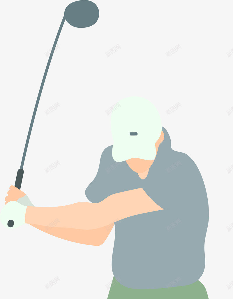 打高尔夫的中年男人png免抠素材_新图网 https://ixintu.com 中年男人 人物插画 打高尔夫 拿着球杆 男人插画 高端运动