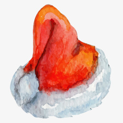 手绘水彩圣诞帽素材
