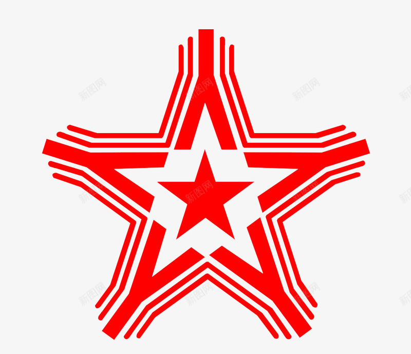 红五星标识图标png_新图网 https://ixintu.com 五星 五颗星 免抠素材 红星 装饰素材