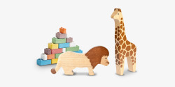 彩色动物积木玩具素材