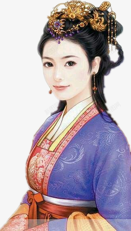 精致头饰美女古风手绘png免抠素材_新图网 https://ixintu.com 古风 头饰 精致 美女