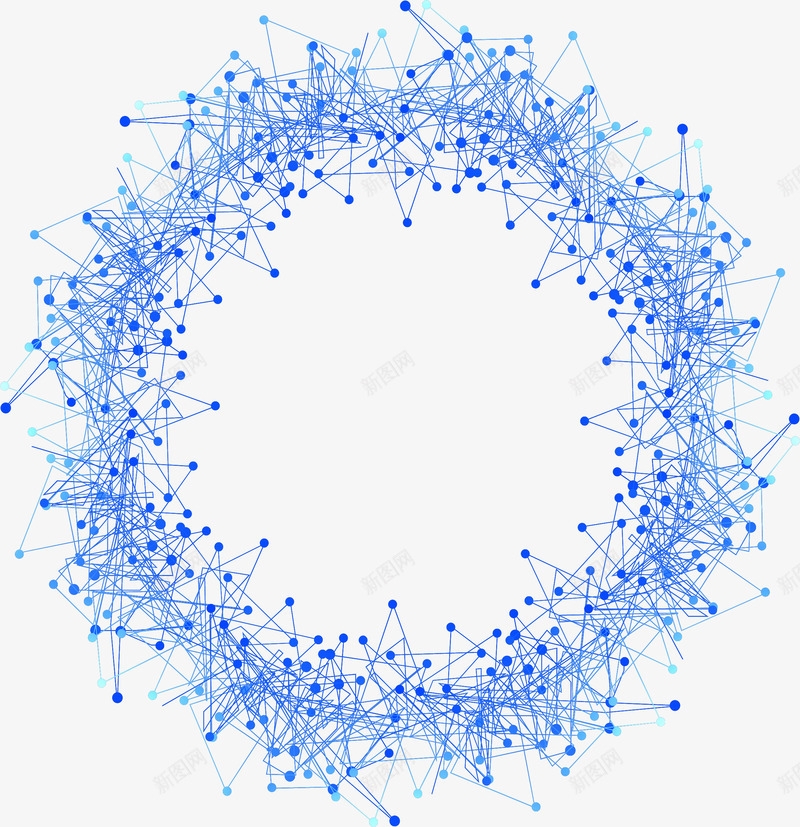 蓝色科技结构标题框png免抠素材_新图网 https://ixintu.com 矢量素材 科技感 科技结构 节点 蓝色