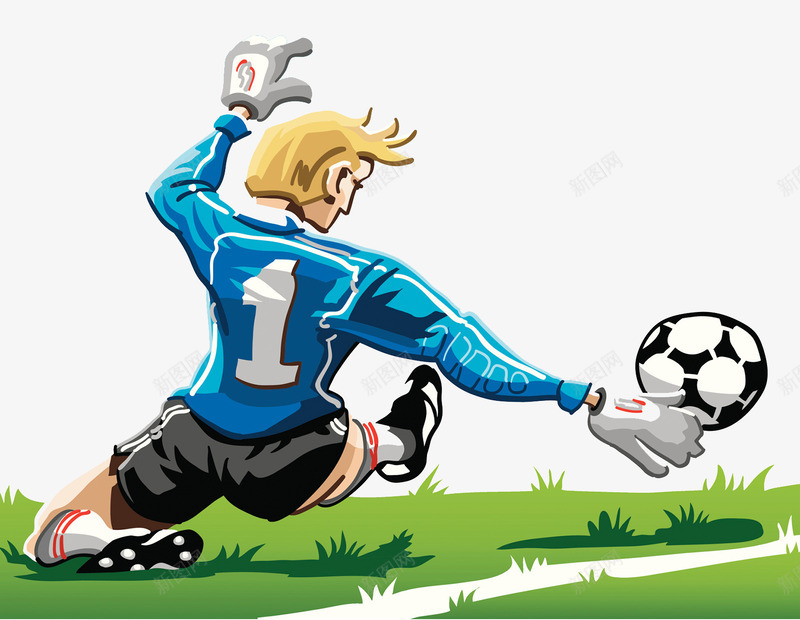 足球比赛插画png免抠素材_新图网 https://ixintu.com 草地 赛场 足球守门员 足球比赛