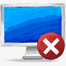 涂鸦风格蓝色电脑差号图标png_新图网 https://ixintu.com 图标 差号 涂鸦 电脑 蓝色 风格