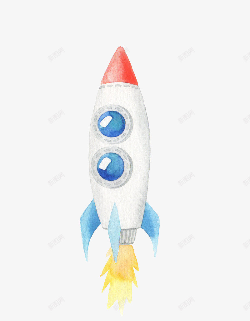 起飞的火箭png免抠素材_新图网 https://ixintu.com 一架 卡通 图案 圆形 火箭 白色 蓝色 黄色