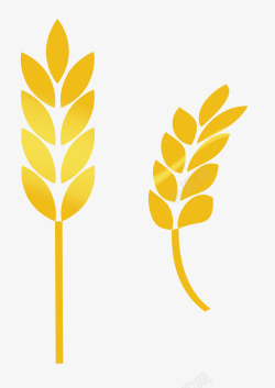 黄色麦穗麦田黄金稻穗简图图标高清图片