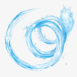 水循环蓝色透明滚动浪花高清图片