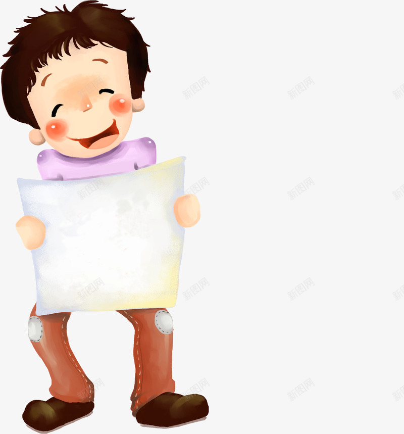 可爱手绘开心得奖男孩png免抠素材_新图网 https://ixintu.com 可爱 开心 得奖 男孩