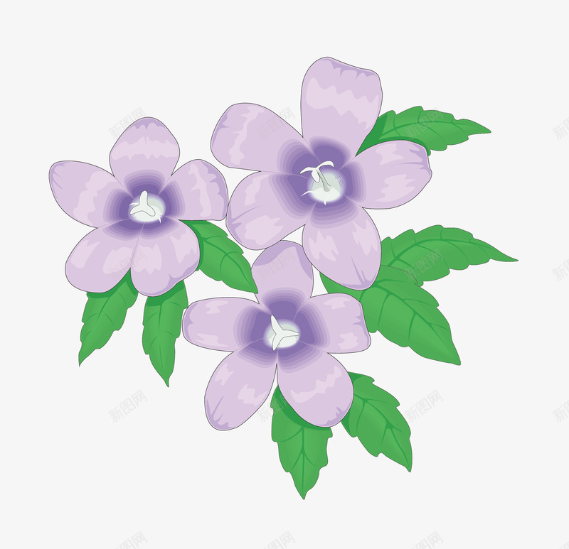 紫色的花花png免抠素材_新图网 https://ixintu.com 手绘 淡雅 花朵