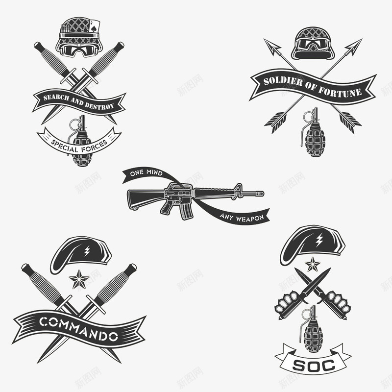 特种部队图标png_新图网 https://ixintu.com 军队形象设计 军队标志 军队颜色